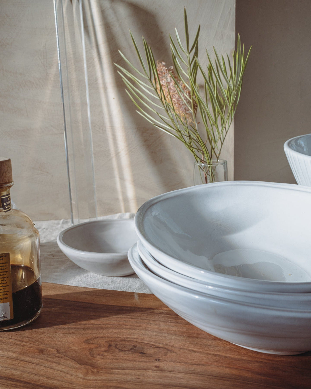 Oval Pasta Bowls in Milk White Gloss - Set of 4
