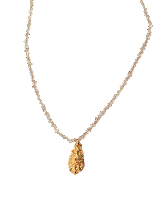 Petit Diamant Herkimer and Limpet Necklace