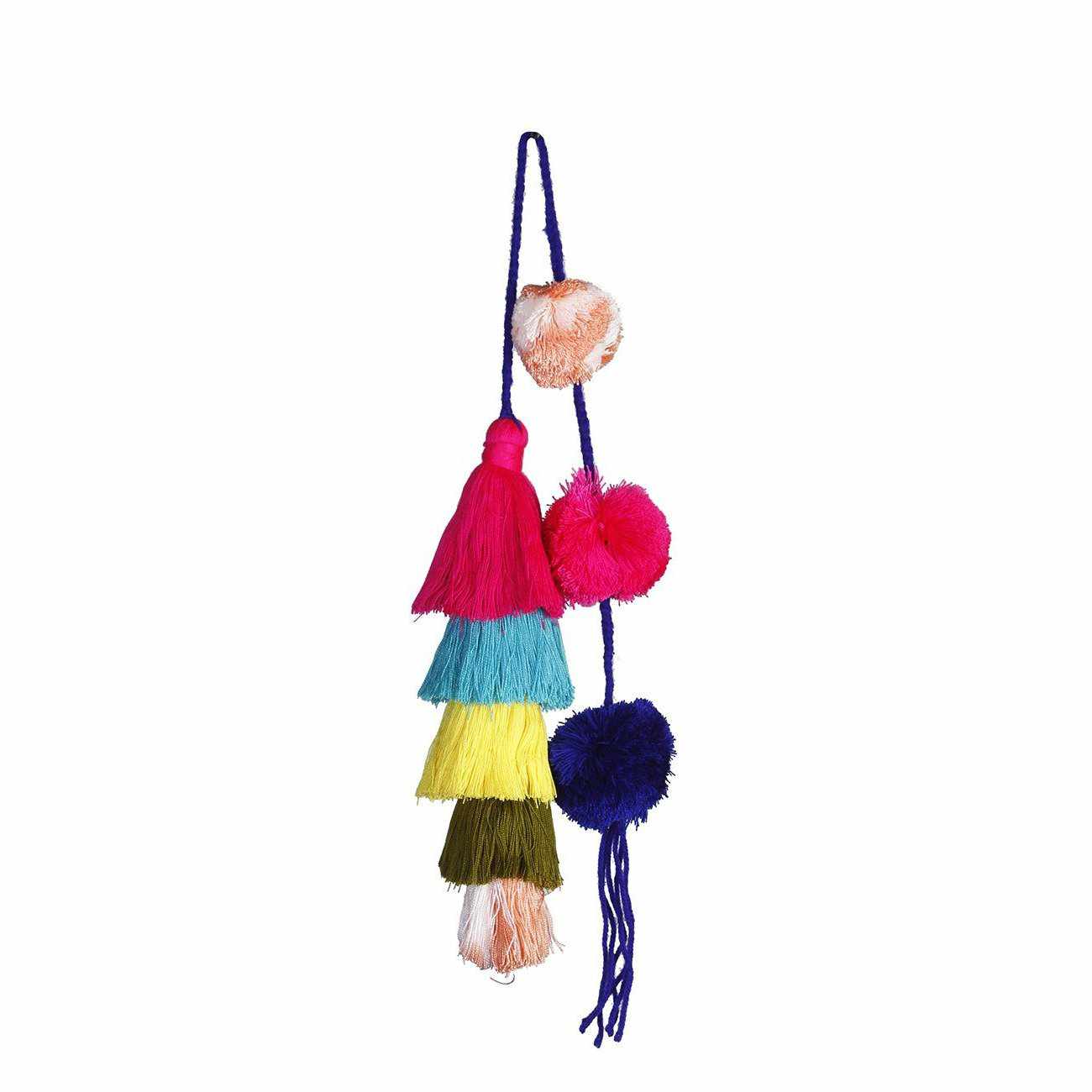 Bonita Boho Rainbow Tassel & Pom Pom Charm | Bag Accessory | Handmade in Thailand