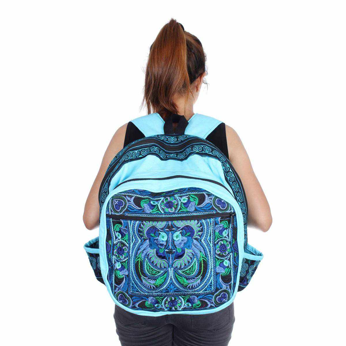 Tribal Bird Embroidered Hmong Backpack- Thailand
