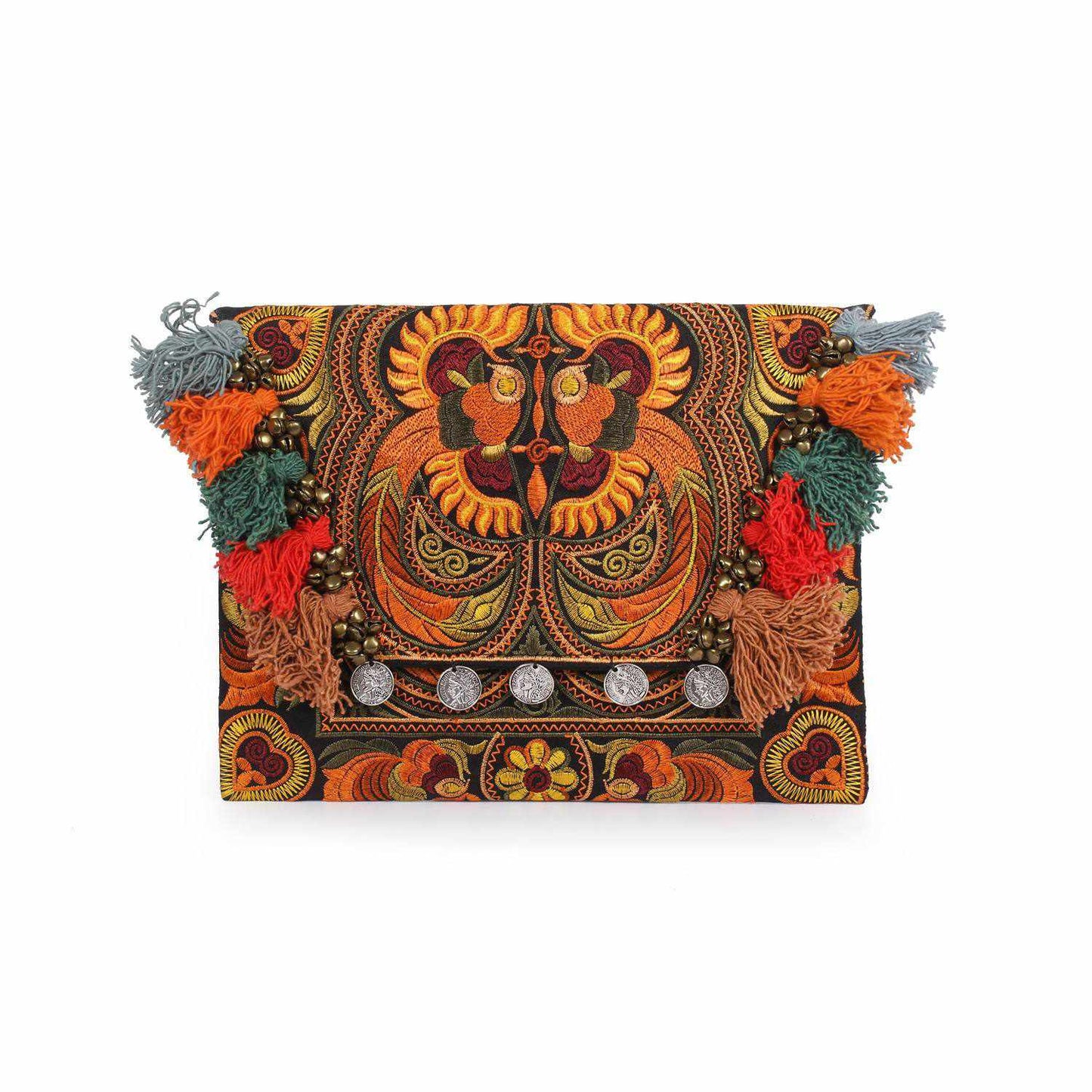 Embroidered Multi Tassel Clutch Bag | IPad Case - Thailand