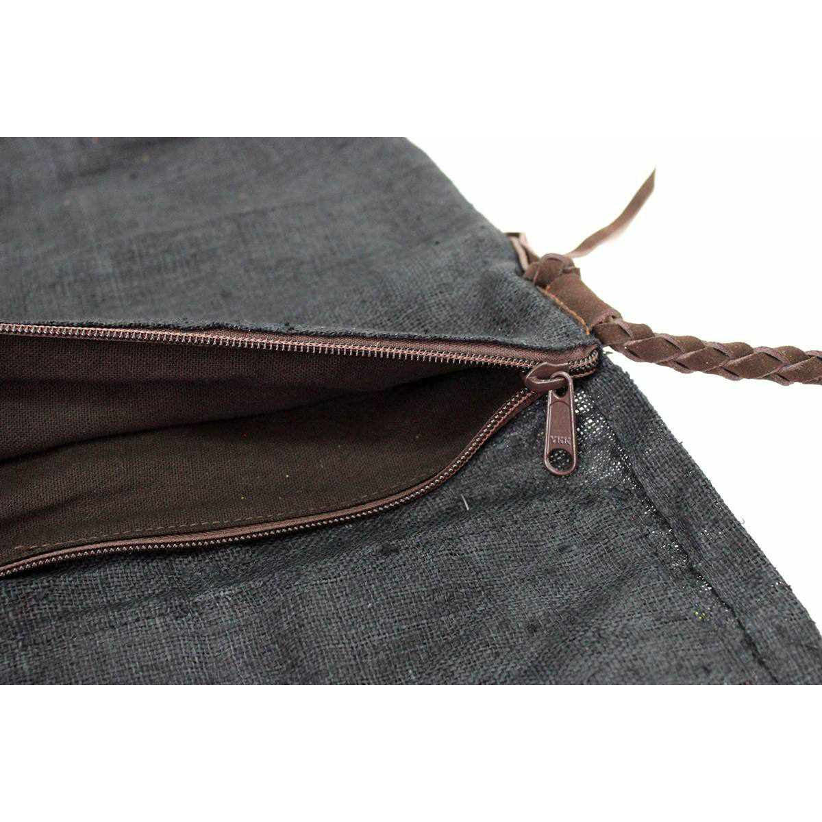 Hemp Diamond Cross-body Embroidered Fabric Purse - Thailand