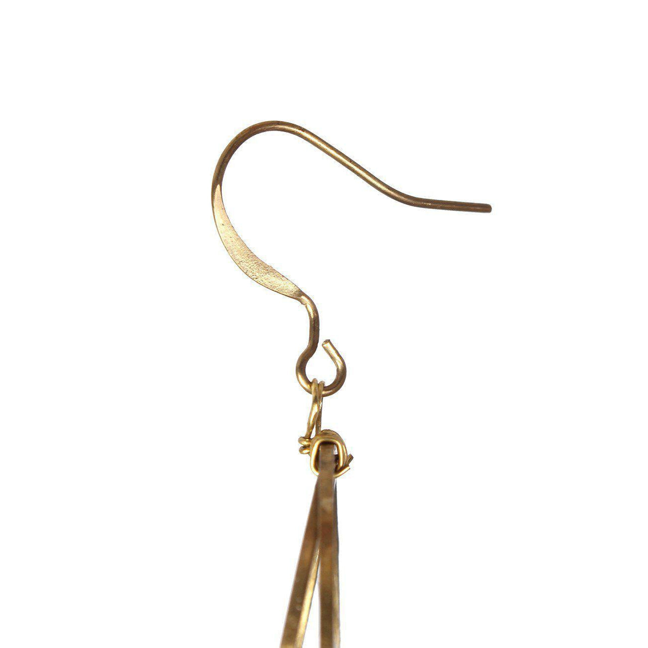 Double Fan Tassel Boho Earrings - Thailand