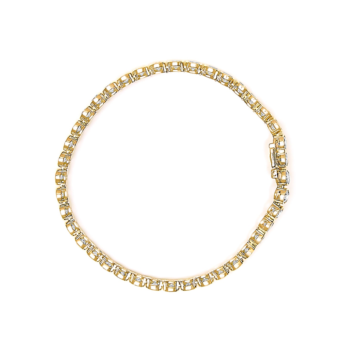 10K Yellow Gold 8.0 Cttw Bezel Set Round Diamond Tennis Bracelet