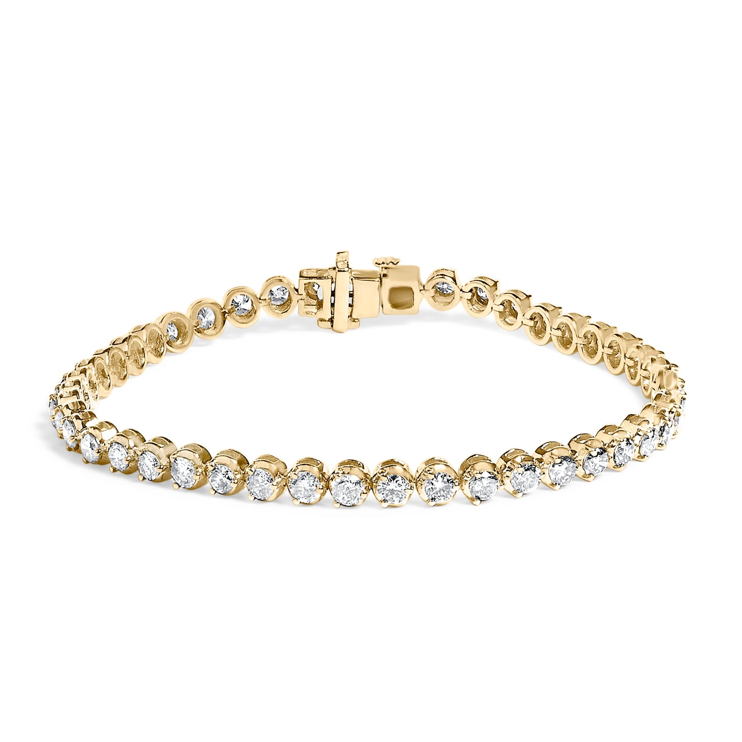 10K Yellow Gold 5.0 Cttw Diamond Tennis Bracelet