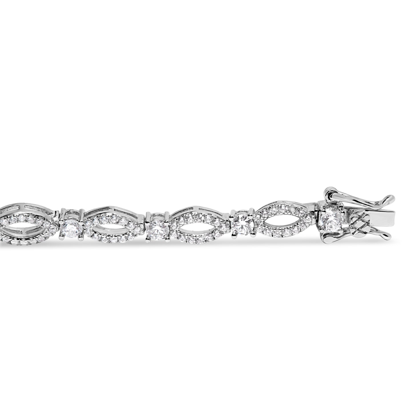 10K White Gold 3.00 Cttw Diamond Link Bracelet