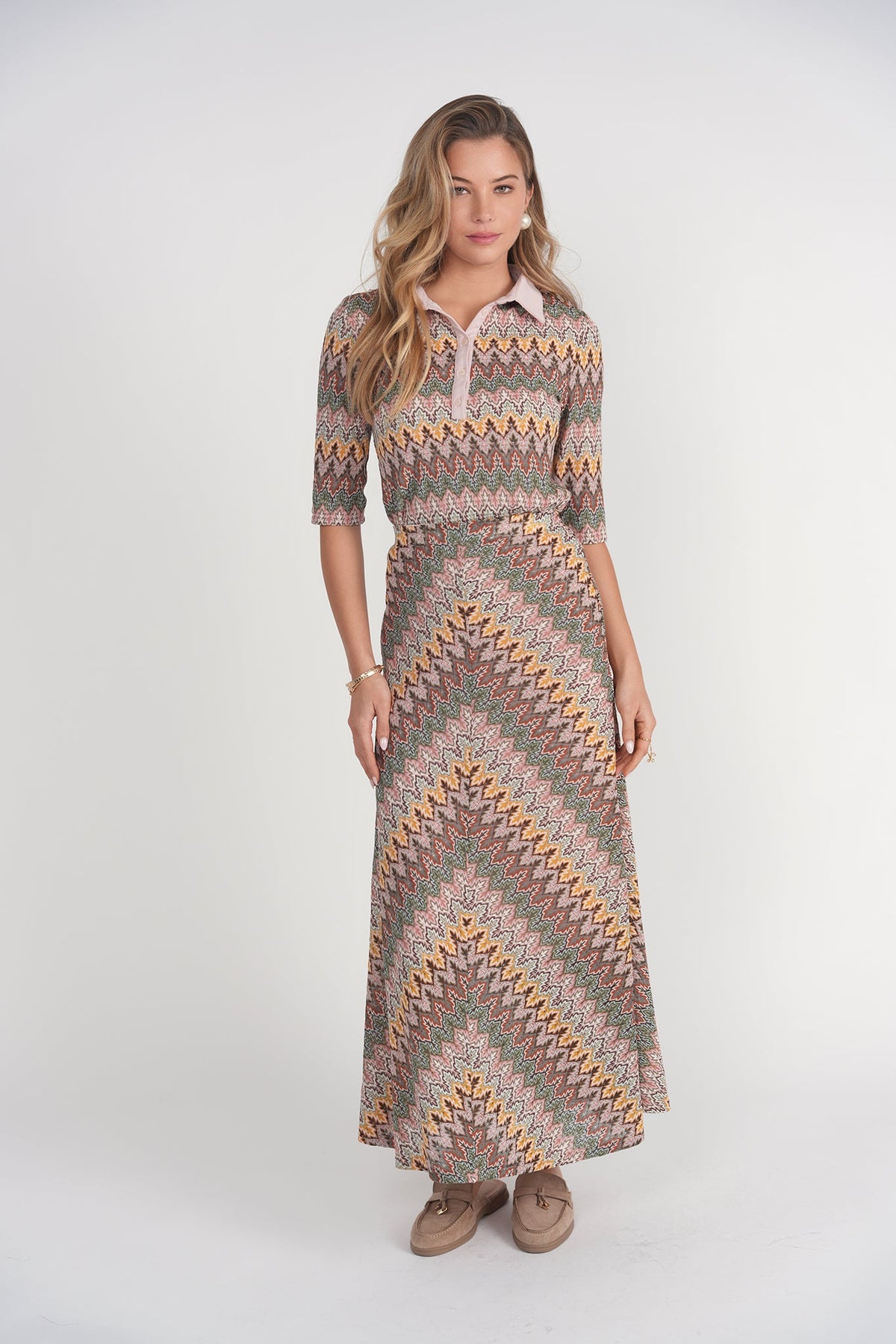 Crochet Polo Top- Chevron