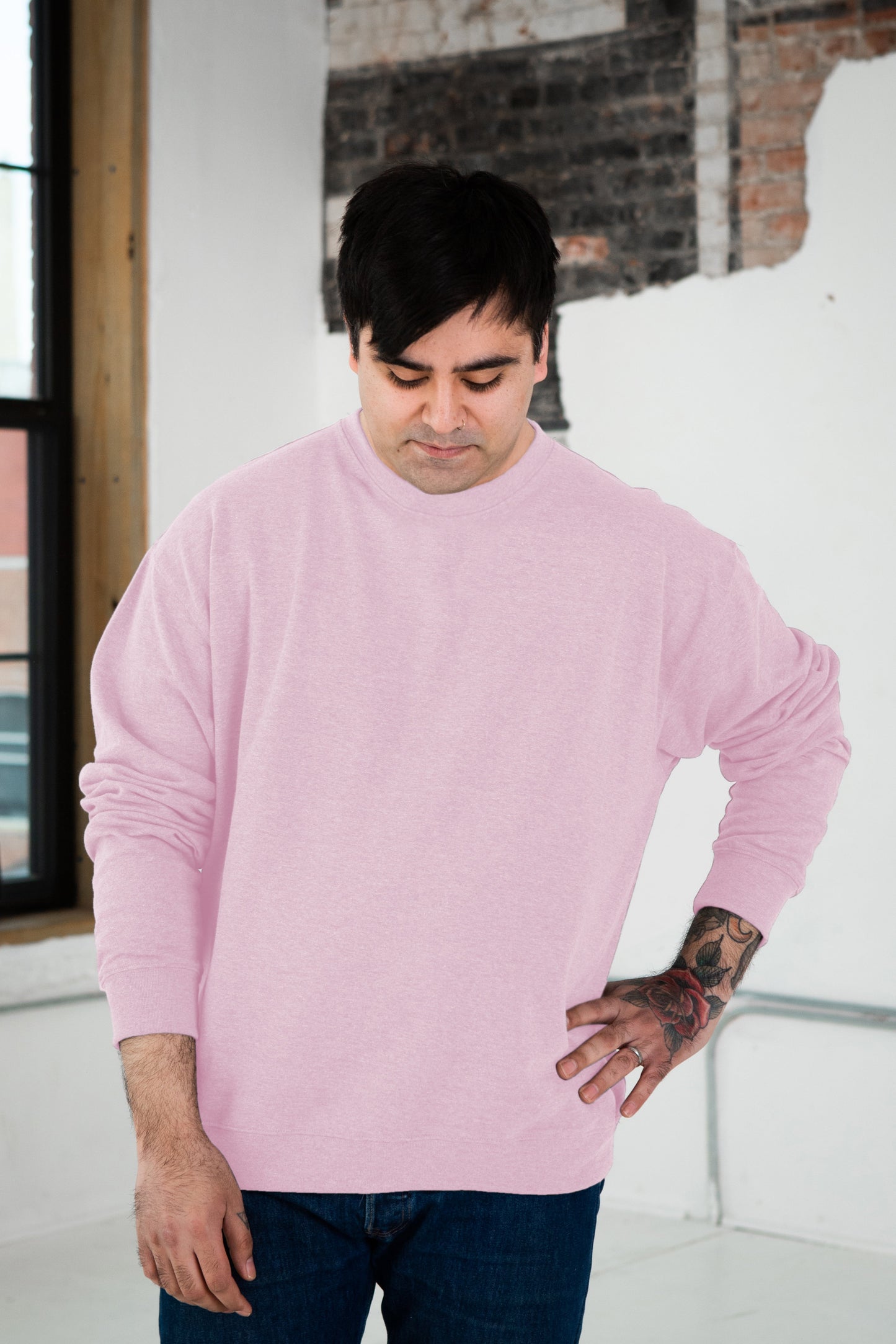 Unisex Heathered Fleece Crew