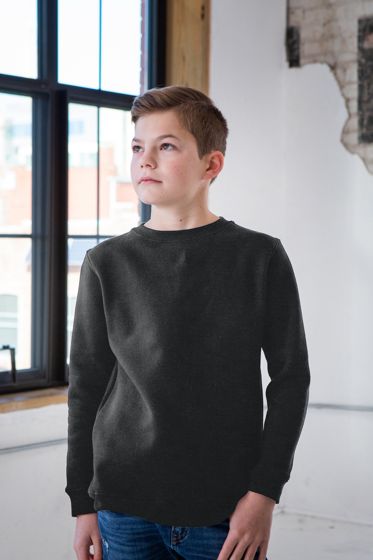 Youth Heathered Fleece Crew