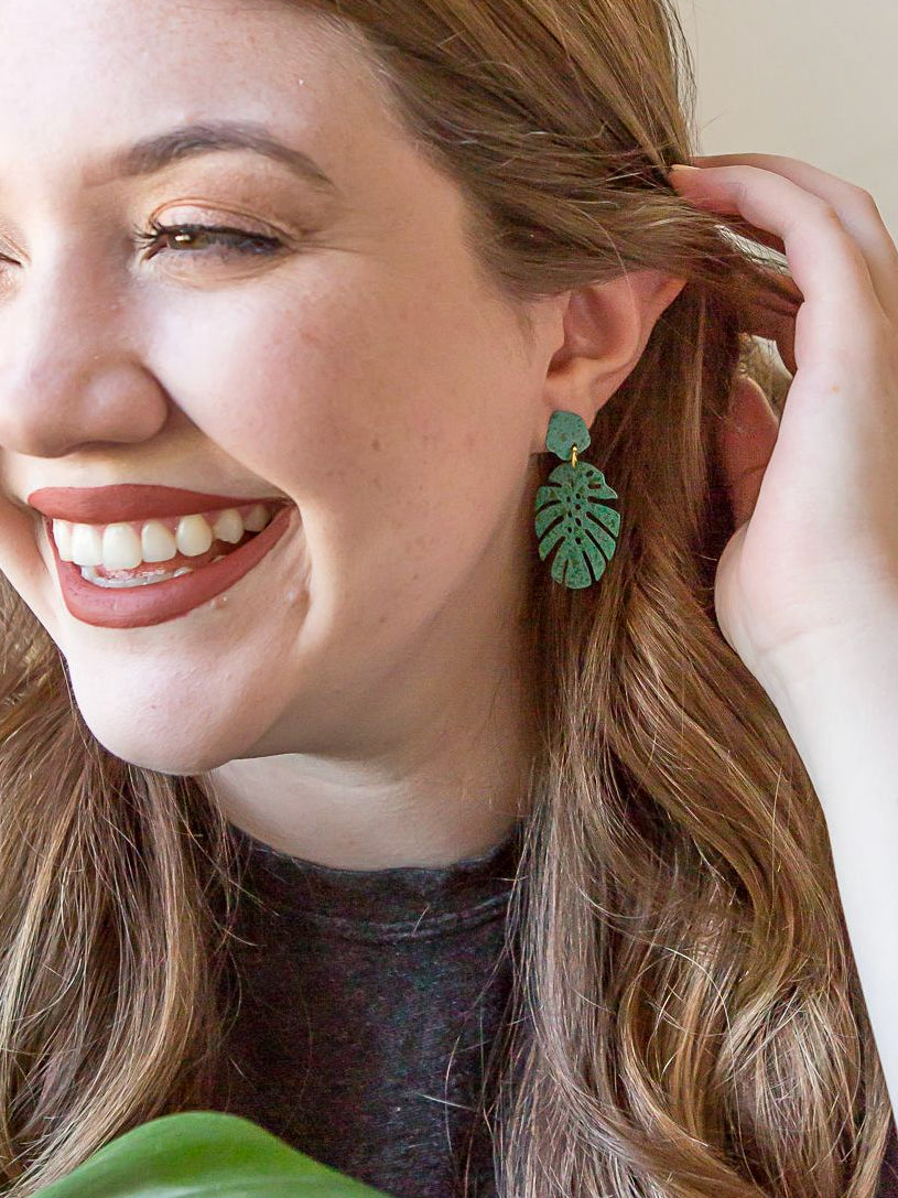 Monstera Studs
