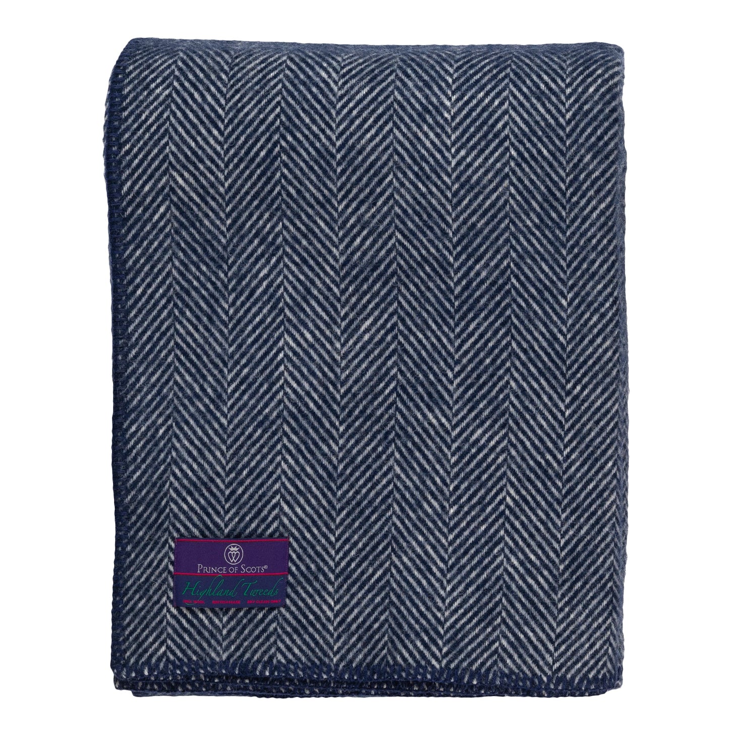 Highland Tweeds BIG Throw ~ Navy Herringbone  ~