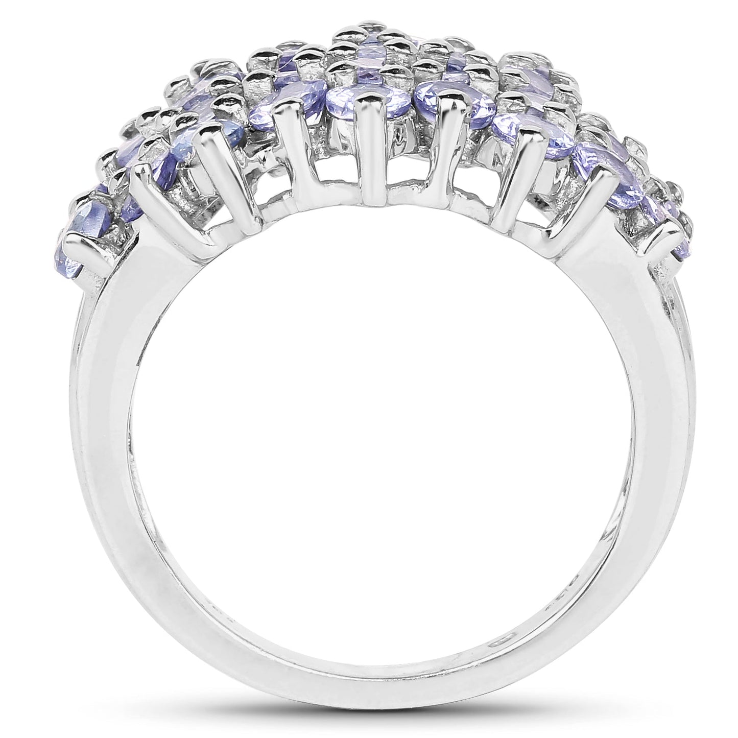 2.80 Carat Genuine Tanzanite .925 Sterling Silver Ring