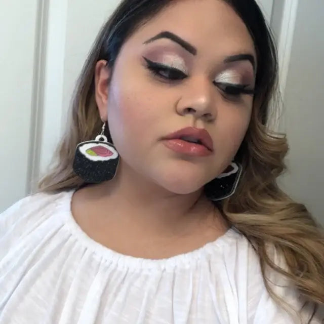 Sushi Roll Acrylic Statement Earrings