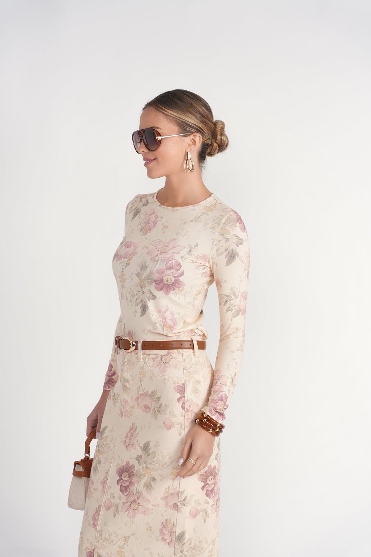 Printed Long Sleeve Tee- Vintage Floral