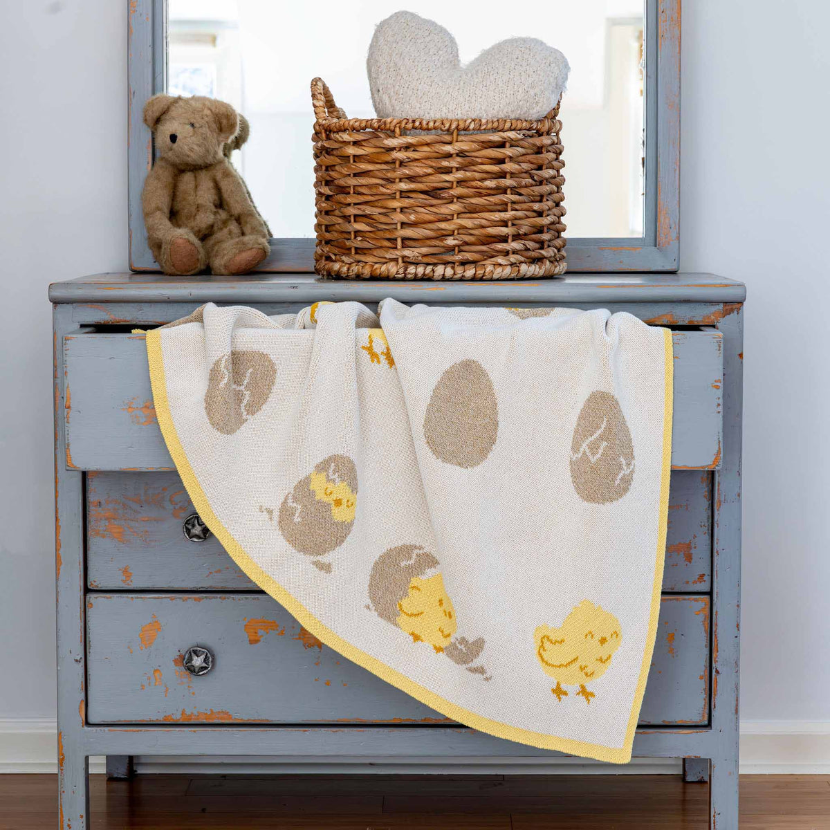 Baby Chicks - Cotton Sustainable Knit Animal Blanket