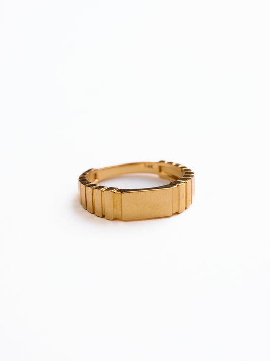 James Groove Signet Ring 14k Recycled Solid Gold