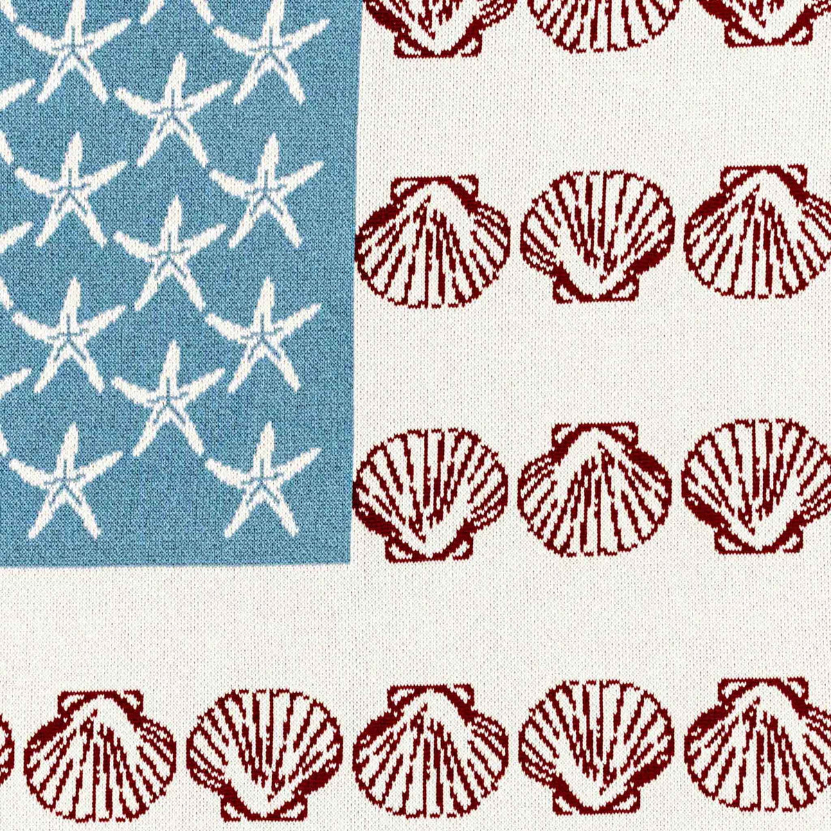 Coastal Flag - Cotton Sustainable Knit Flag/Americana Throw Blanket