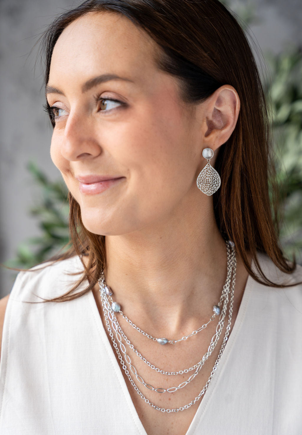 Gray Keshi Pearl Necklace