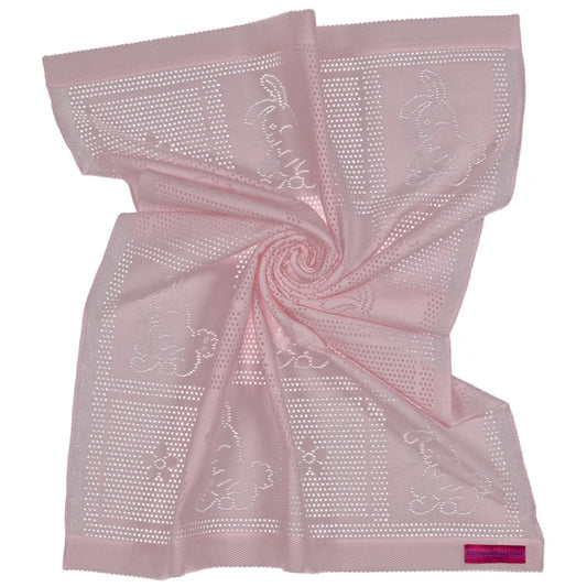 Southampton Home Lace Weave Bunny Baby Blanket - Pink