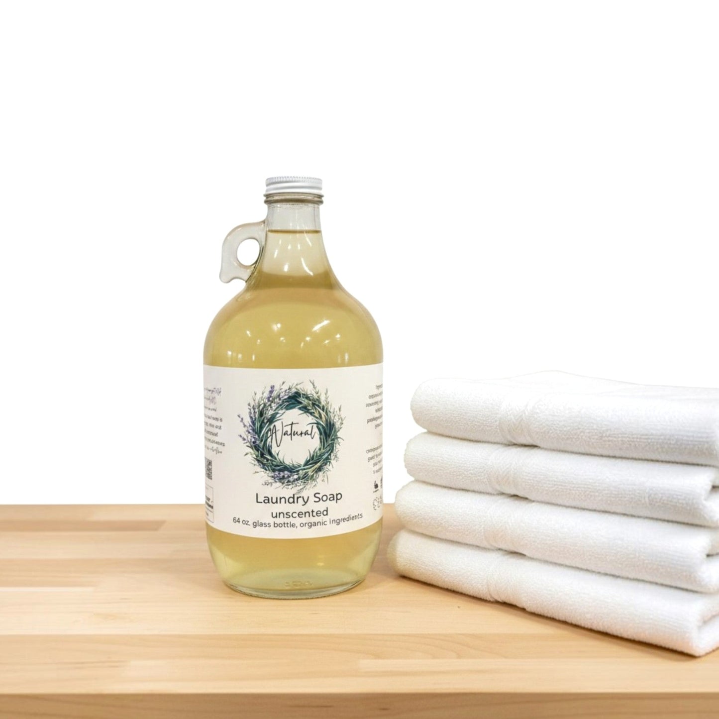Organic Castile Laundry Detergent in Glass Bottle