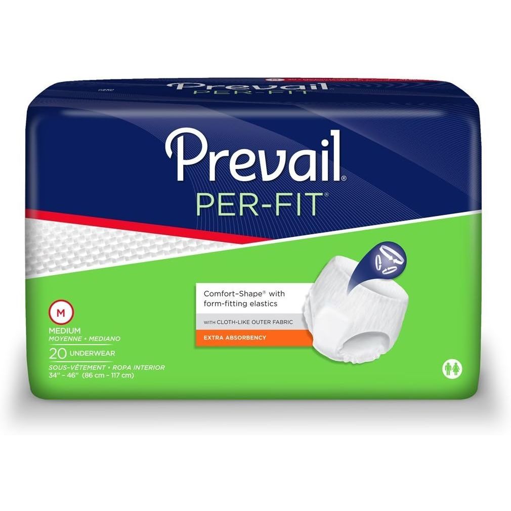 PREVAIL UNDERWEAR PER-FIT MED Size: 4X20(Box of 4)