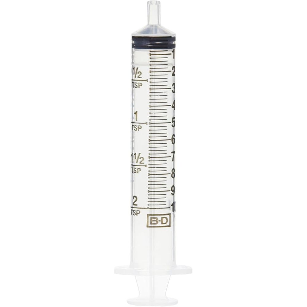 10 mL Amber Oral Dispensing Syringe with Tip Cap, Case/Box of 100