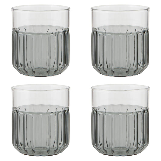 Set of 4 Tumbler 12oz Channel Smoke