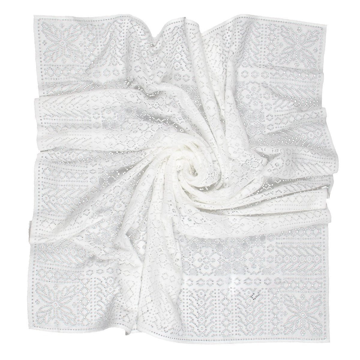 Southampton Home Lace Weave Baby Shawl ~ White ~