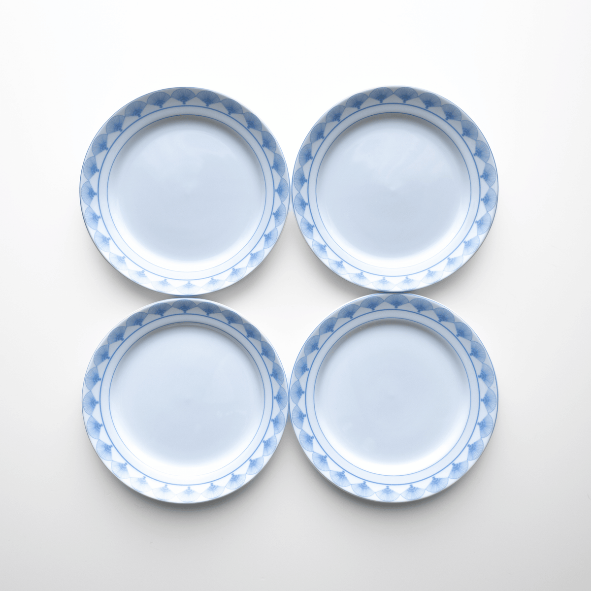 Blue Nightingale Porcelain Dessert Plates, Set of 4