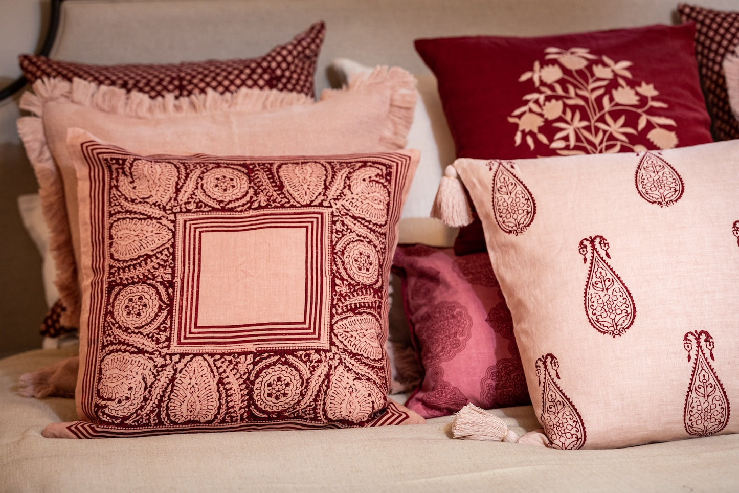 Samodh Plum Decorative Pillow Cover with Tassels