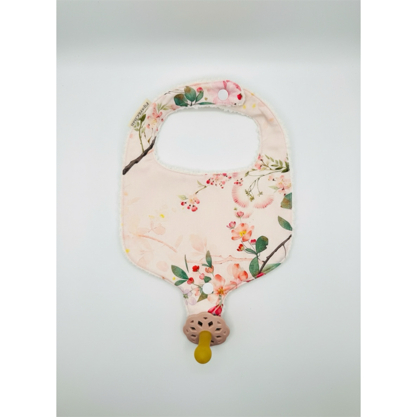 Soothe & Snap Pacifier Bib – Blush Botanical