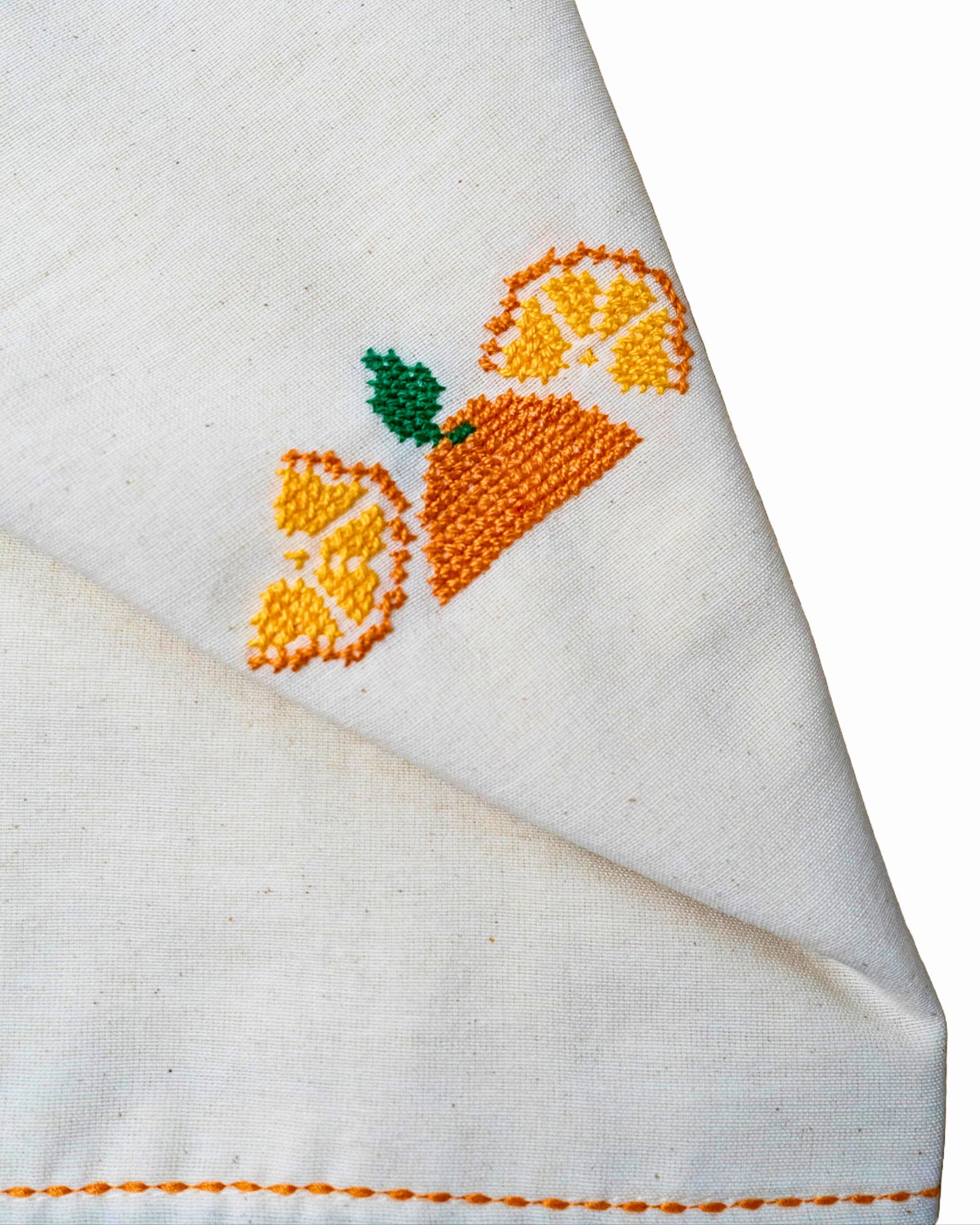 Orange Tatreez Tea Towel