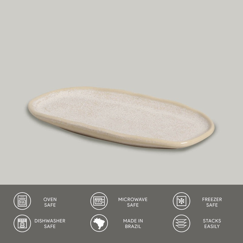 Shallow Organic Oval Platter Small Set of 4