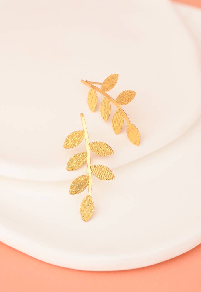 Flourish Vine Leaf Earrings