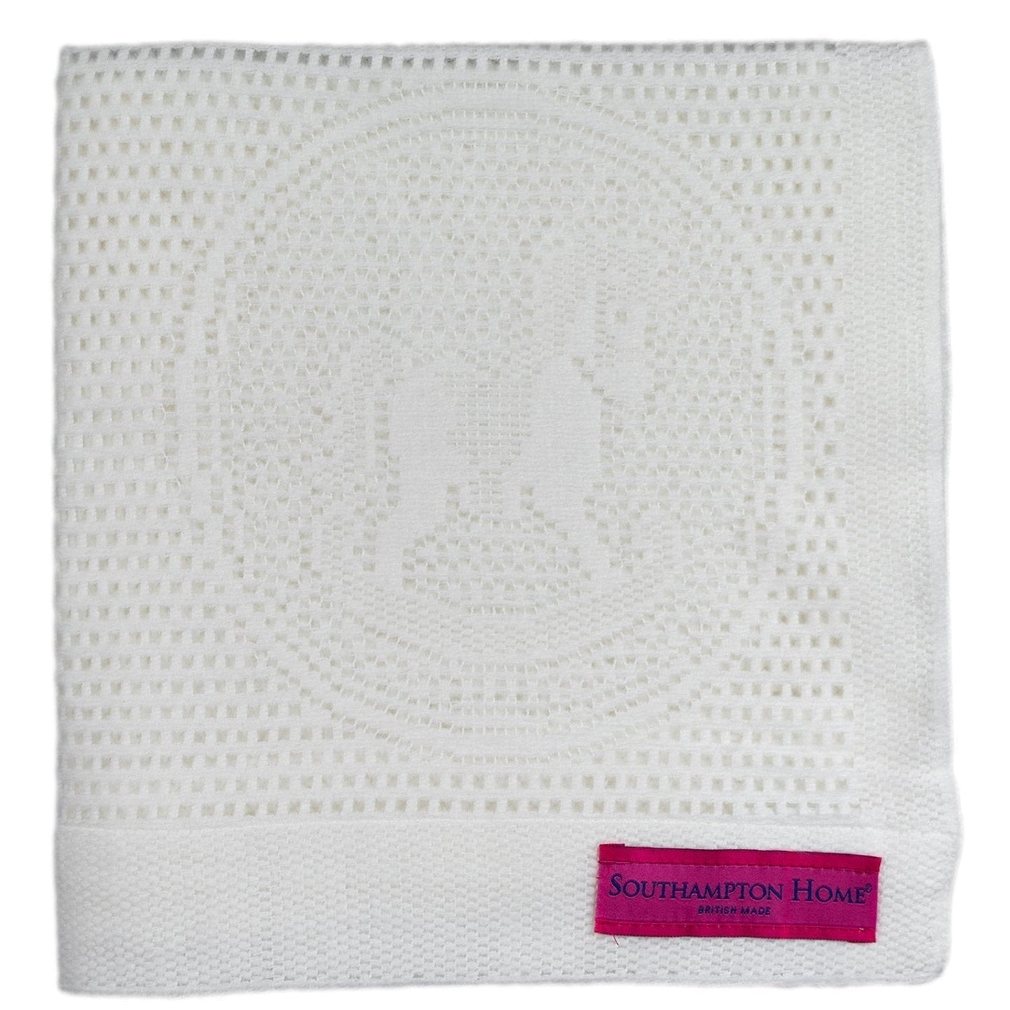 Southampton Home Lace Weave Rocking Horse Baby Blanket ~ White ~