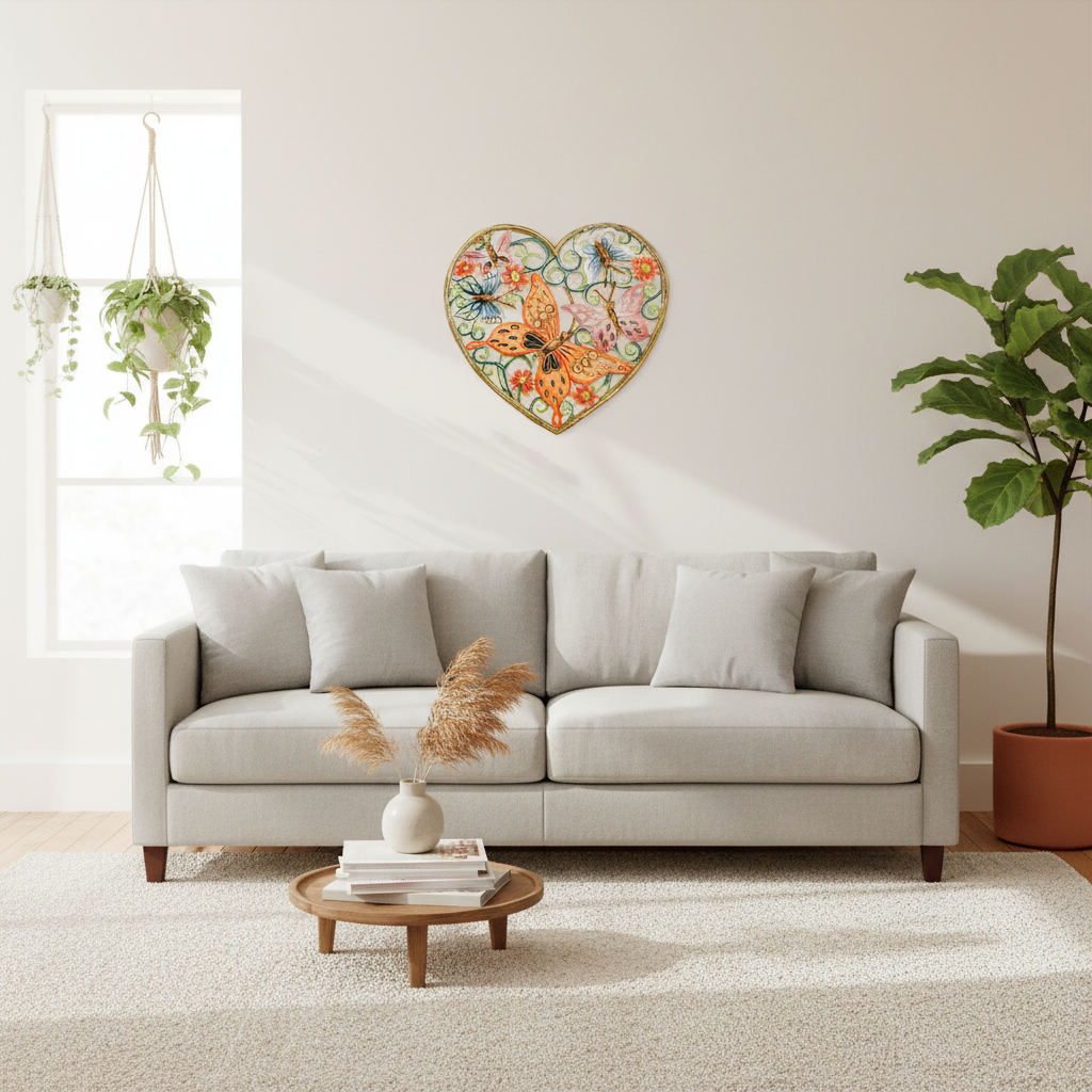 Painted Butterfly Heart