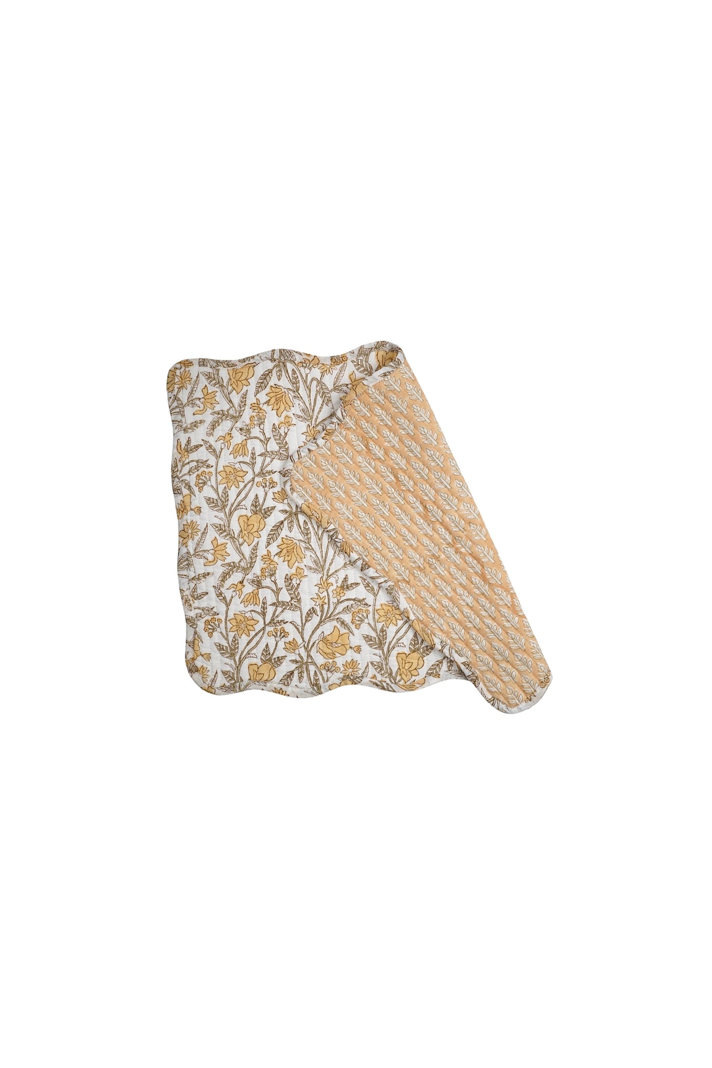 S/2 Amaltas Block Print Quilted Reversible Placemats