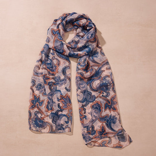 Komal Paisley Chiffon Scarf