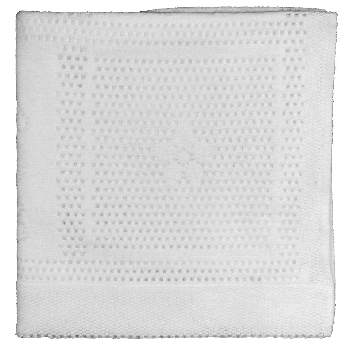 Southampton Home Lace Weave Bunny Baby Blanket ~ White ~
