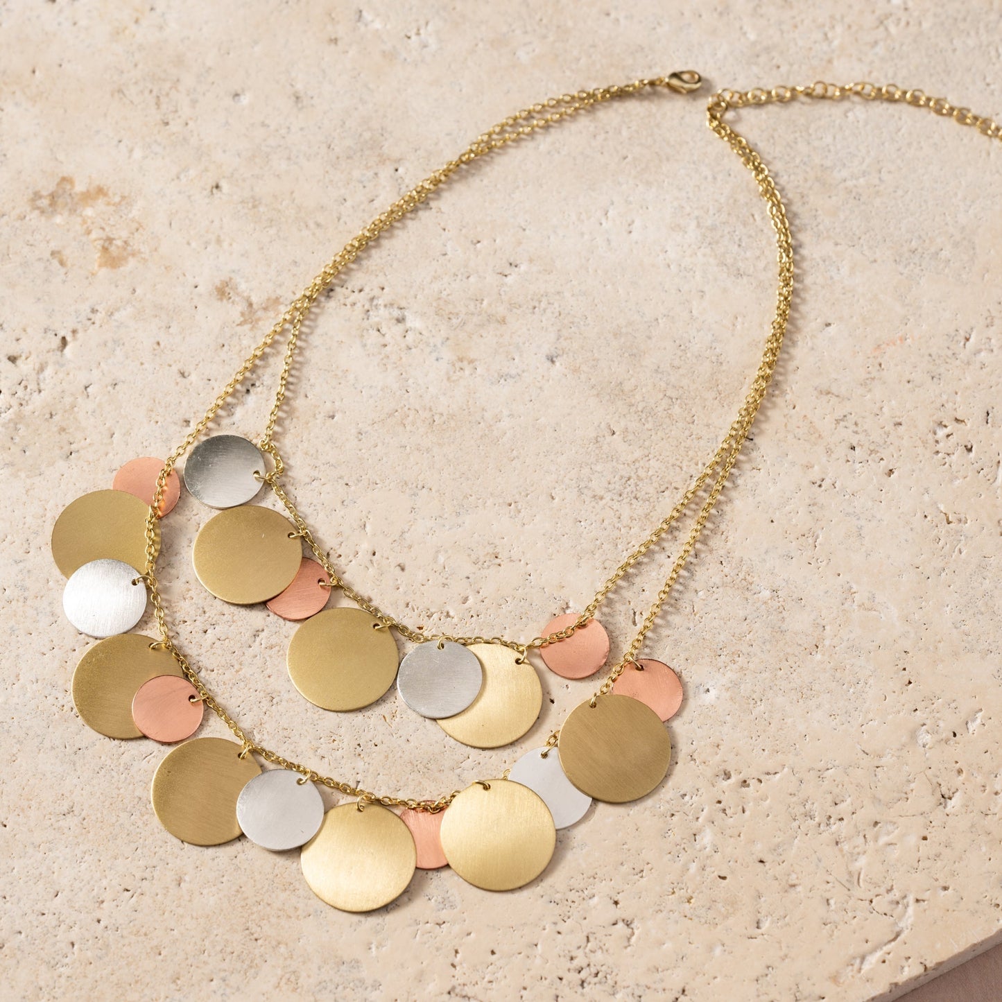 Jharana Layered Disc Necklace