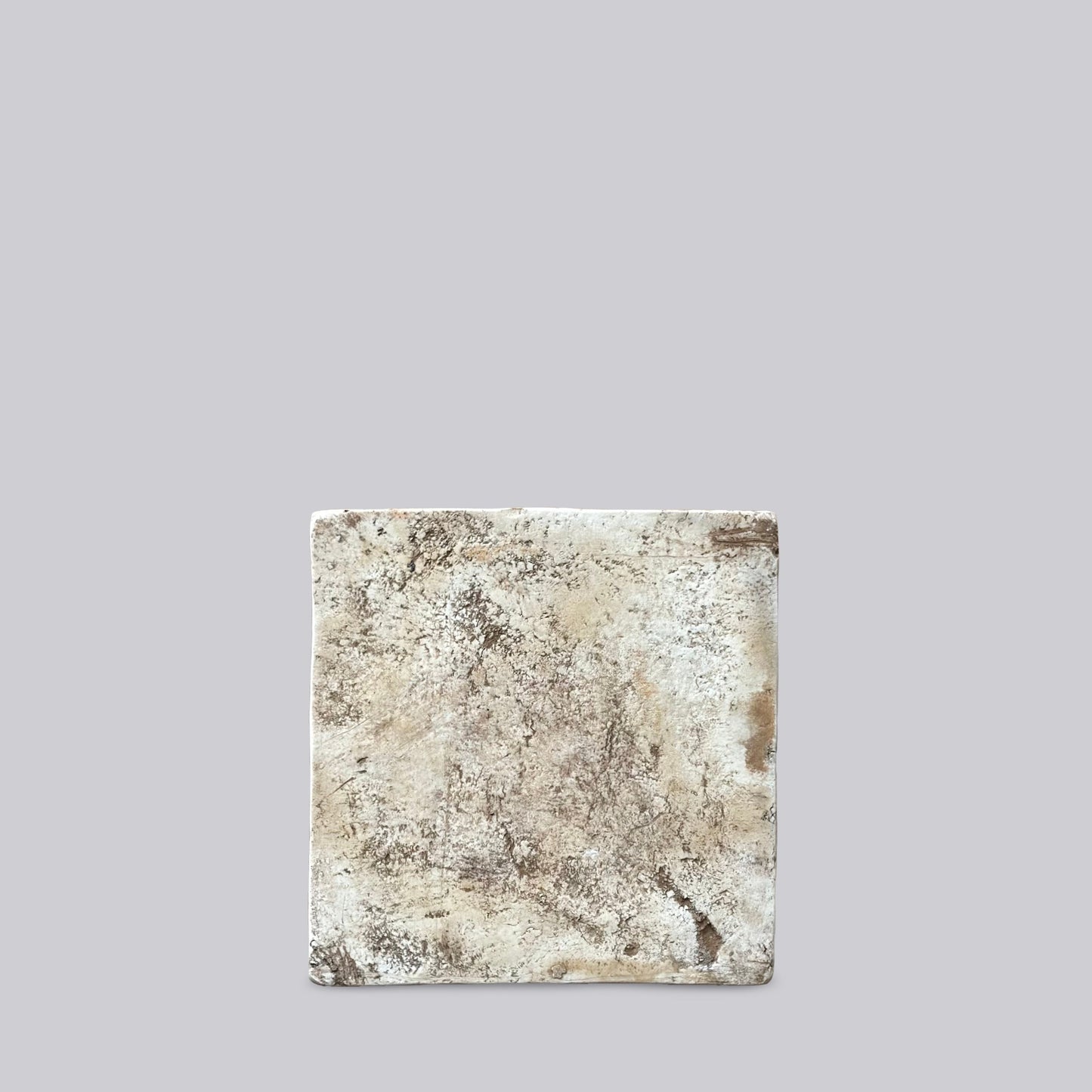 Hand Painted Porcelain Blue and Red Fish and Lotus Tile