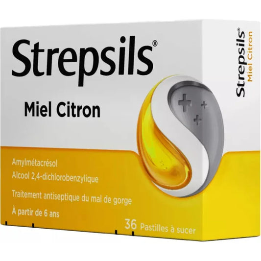 Strepsils Miel Citron Lozenges Sore Throat Relief Pack of 36