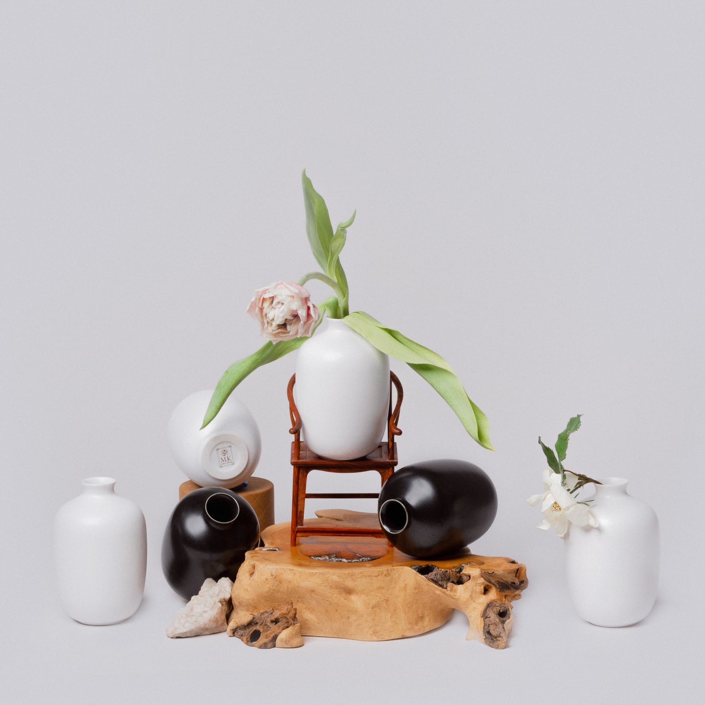 Semi-Matte Porcelain Mini Plum Vase