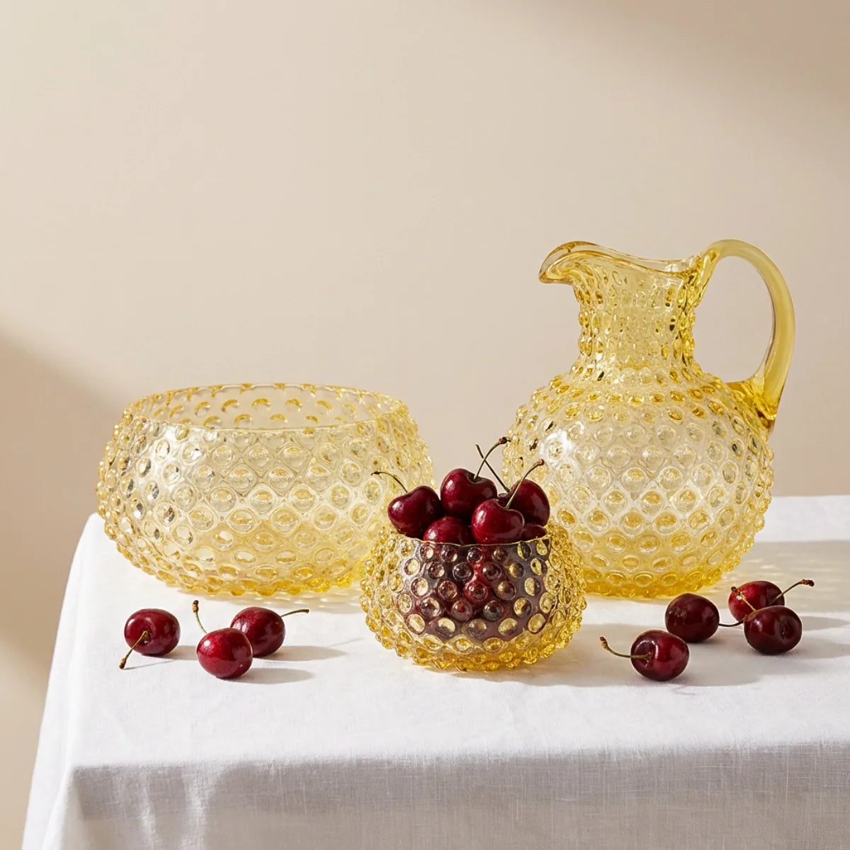 Hobnail Jug - Large - Limoncello Yellow