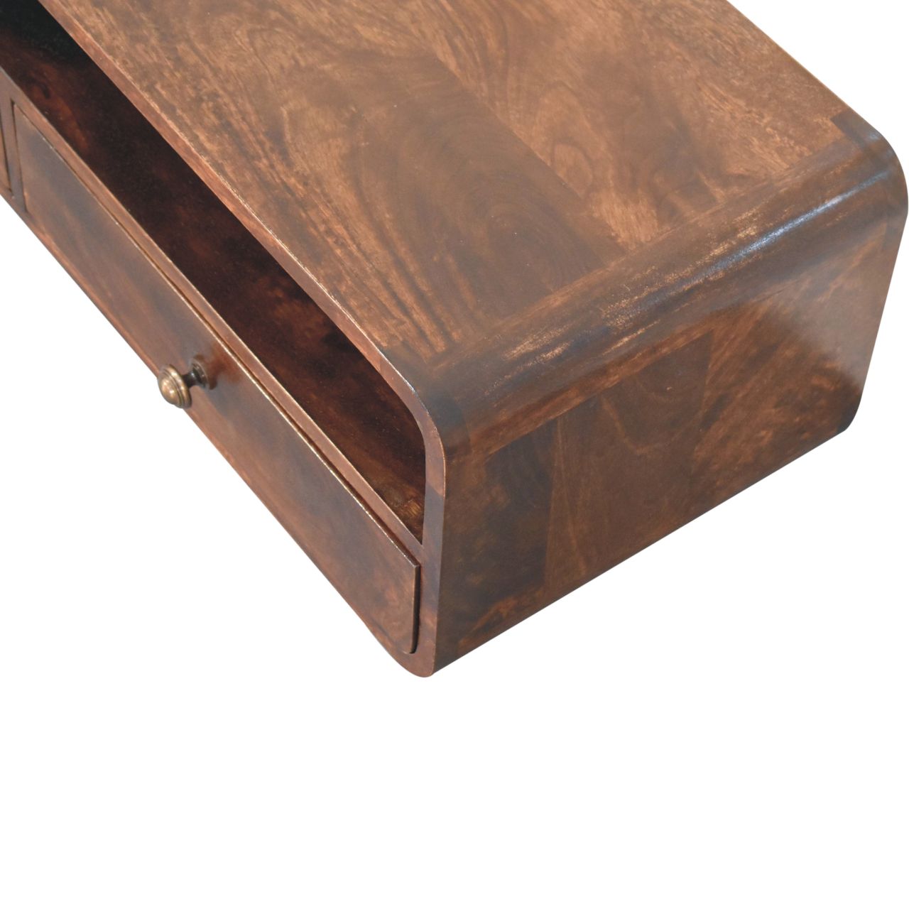 Solid Wood Floating California Walnut Open Console