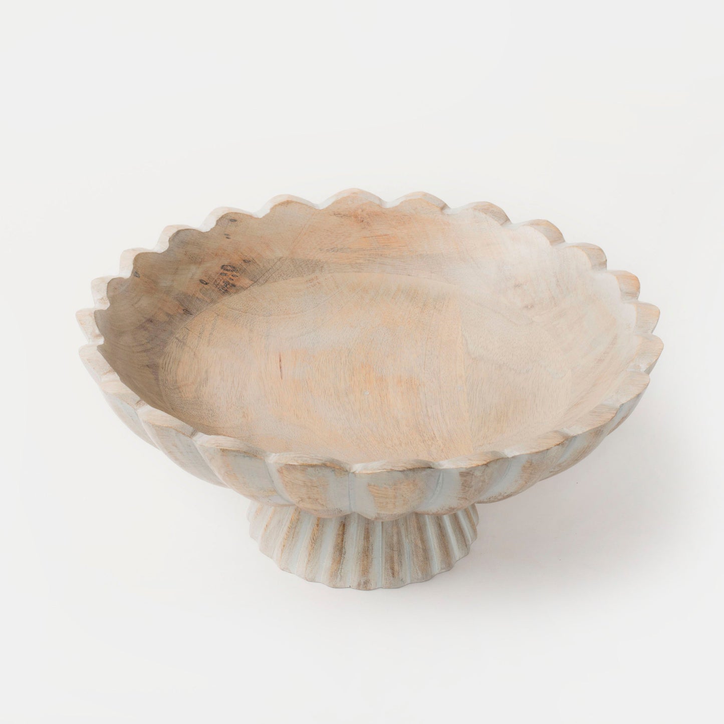 Fluted Pedestal Bowl - Rustic Grey