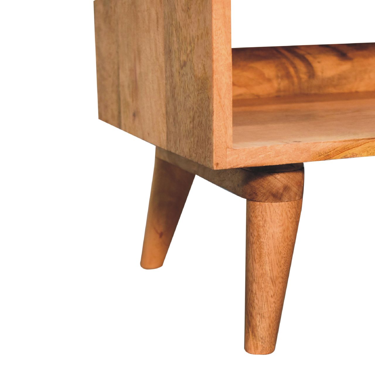 Solid Wood Bench with Leather Upholstered Seat