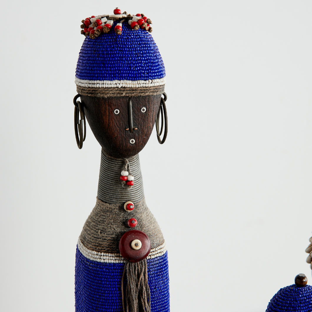 Tanzanite Beaded African Namji Doll