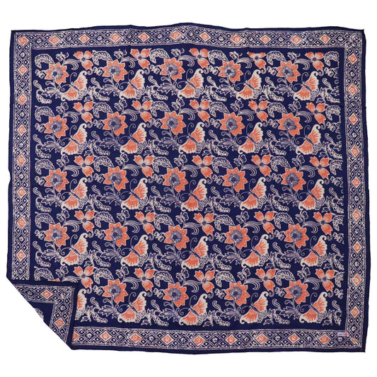 Large 39" Hand Dyed Batik Bandana - Passion Flutter