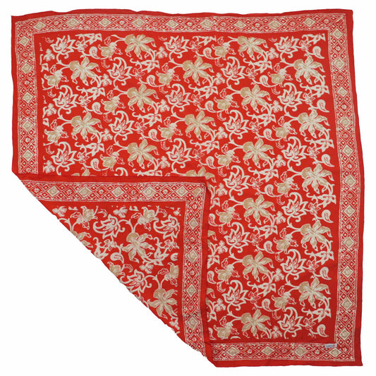 Large 39" Hand Dyed Batik Bandana, 100% Soft Cotton, Fiery Flora - Osadia Concept Store